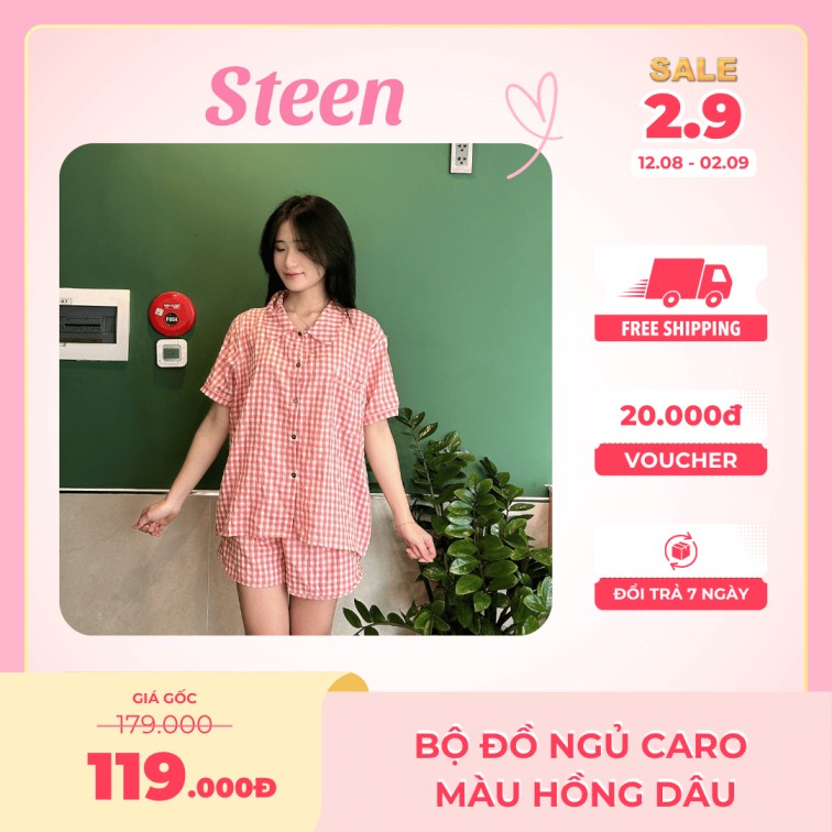 Bộ đồ ngủ hồng caro