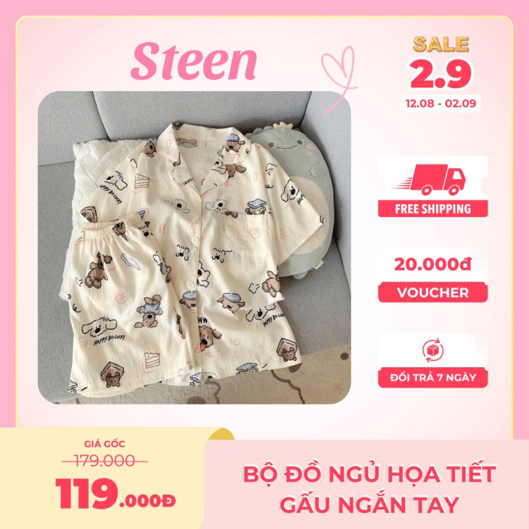 bo-do-ngu-nu-gau-ngan-tay Bộ Đồ Ngủ Họa Tiết Gấu Ngắn Tay