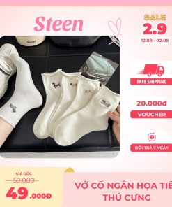 Vớ Cổ Ngắn Họa Tiết Thú Cưng